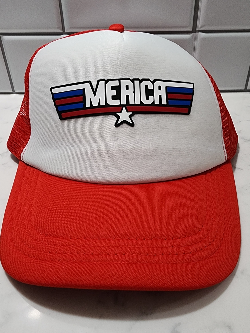 'MERICA Red & White Trucker Hat